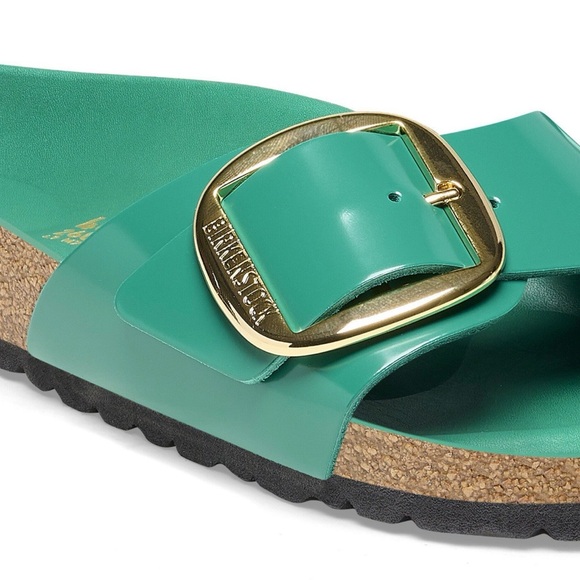 Birkenstock Shoes - Birkenstock Madrid Big Buckle High Shine Digital Green Sandal Size 38 NWT + Box